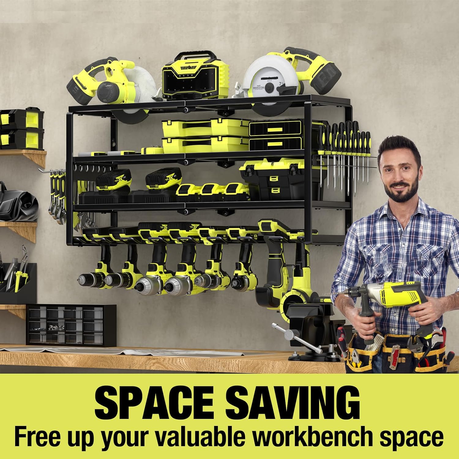 4 Layer Wall Mount Power Tool  - огляд і ціна Power Tools Rack