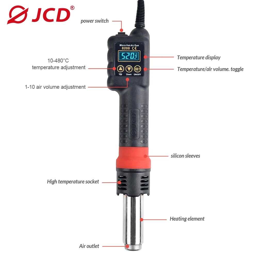 JCD Micro Hot Air Gun 8208 750 - огляд і ціна Heat Gun Variable