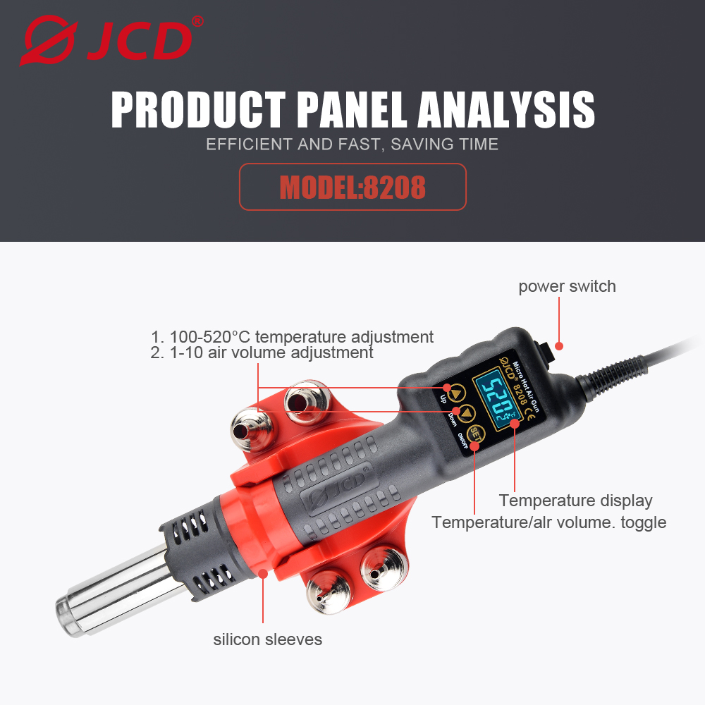 JCD 750W Micro Heat Gun Rework - огляд і ціна Heat Gun Variable