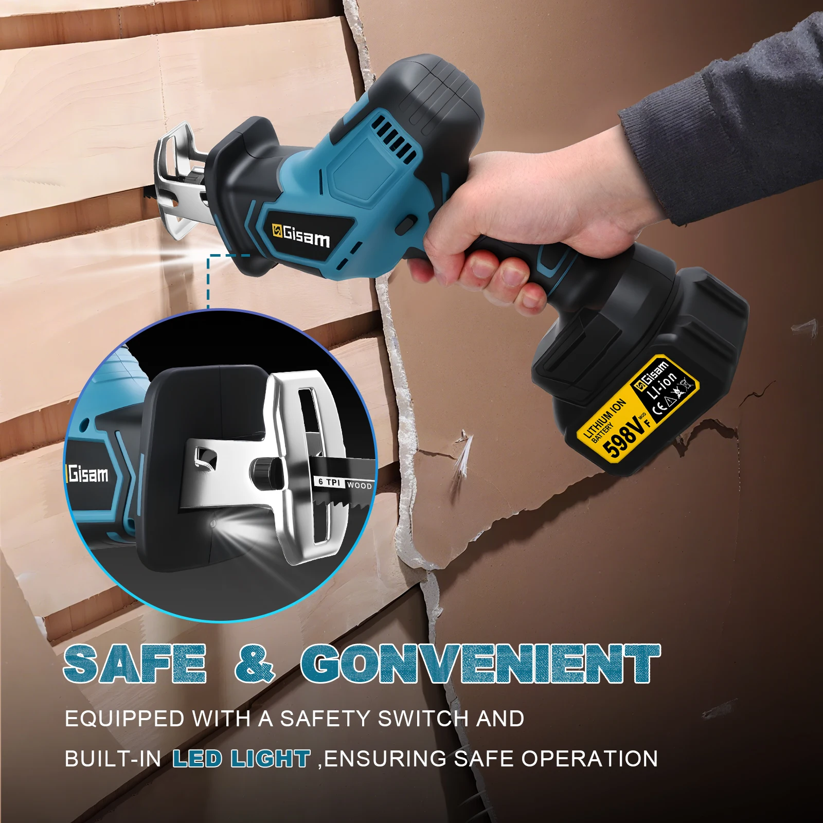 Gisam 3600w Brushless Reciproc - огляд і ціна Reciprocating Saw Cordless