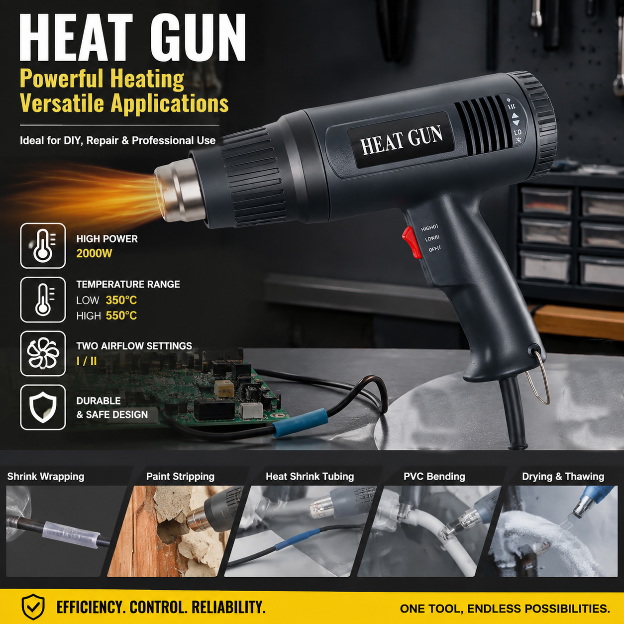 Hot Air Gun 220V Heat Gun 2000 - огляд і ціна Heat Gun Variable